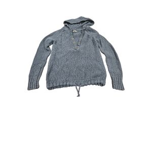 Vintage Y2K Old Navy Lace Up Hoodie Sweater Elbow Patch Coastal Academia M